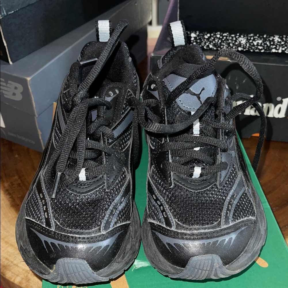 Puma Kids Black and Gray Sneakers